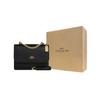 Coach Klare 18 Effen Kleur Flap Ketting Schouderband Accordion Tas Mini Dames schoudertas Zwart C9949-IMBLK
