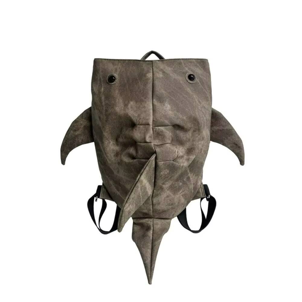 Sac à dos forme Requin-baleine drôle Y2K Sac à dos durable grande capacité Femmes Hommes Mignon Dessin animé d'extérieur Sac de voyage Sac d'école pour étudiant