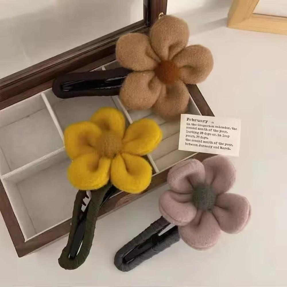 Large Flower Hair Claw Plush Flower Hairpin New Hair Clips  Autumn Winter