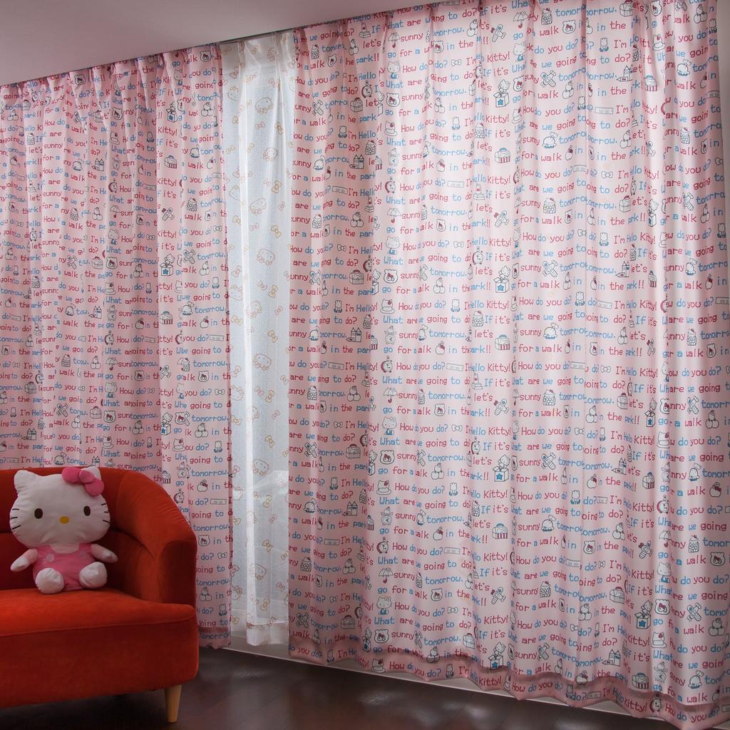 Sanrio in Hello Kitty Set of 100cm x Pink (SANRIO) "Made Japan" Heat-Shielding Curtains, 2, 178cm, [SB-6]