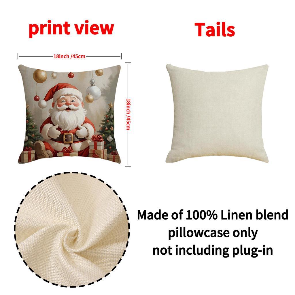 Cartoon Snowman Printed Pillow Cover Christmas Decoration Cookie Man Cute Cushion Living Room Sofa Cushion Cover