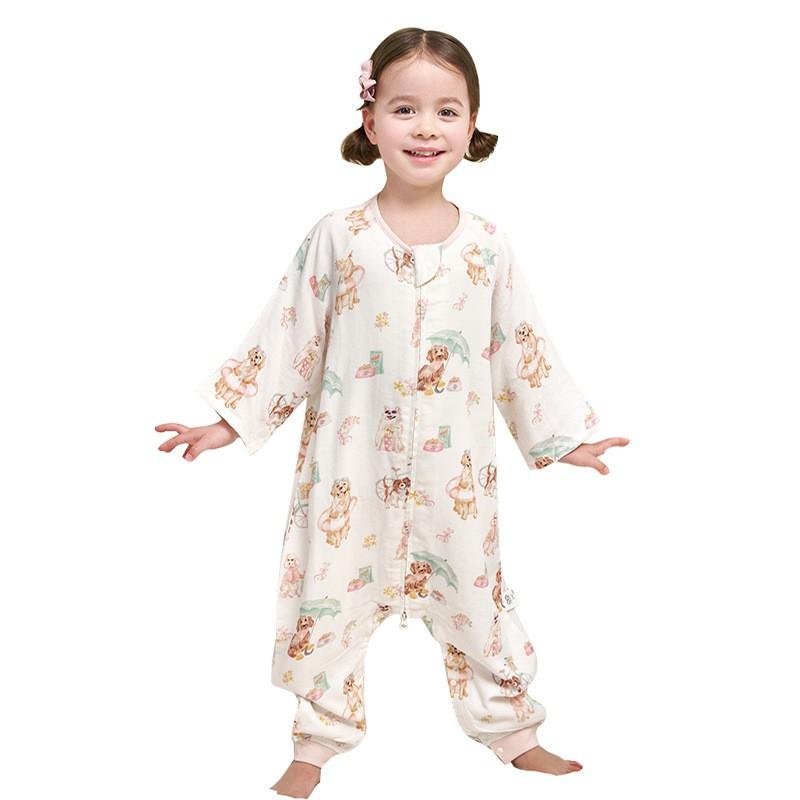 Bamboo Cotton Toddler Sleeping Bag With Leg Separation Anti-Slip Design Night Sleep
