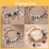 Stylish Geometric Copper Bracelet With Shell Accents For Female Fashion Accessory