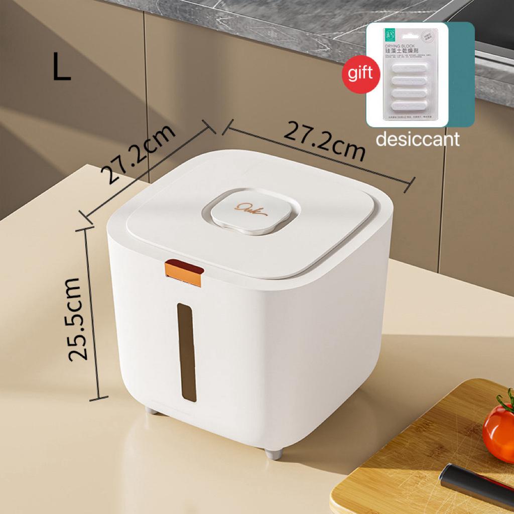 Pet food storage barrel Spring Press Type dog cat large storage food sealed moisture-proof Silicone ring Visualization box