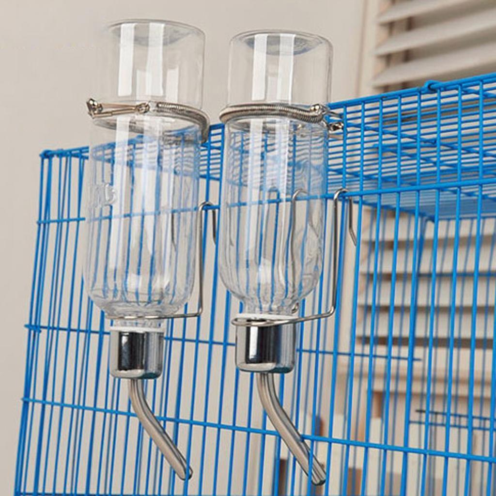 Bird Cage Water Bottle Drinker with Clips Waterer for Finch ,