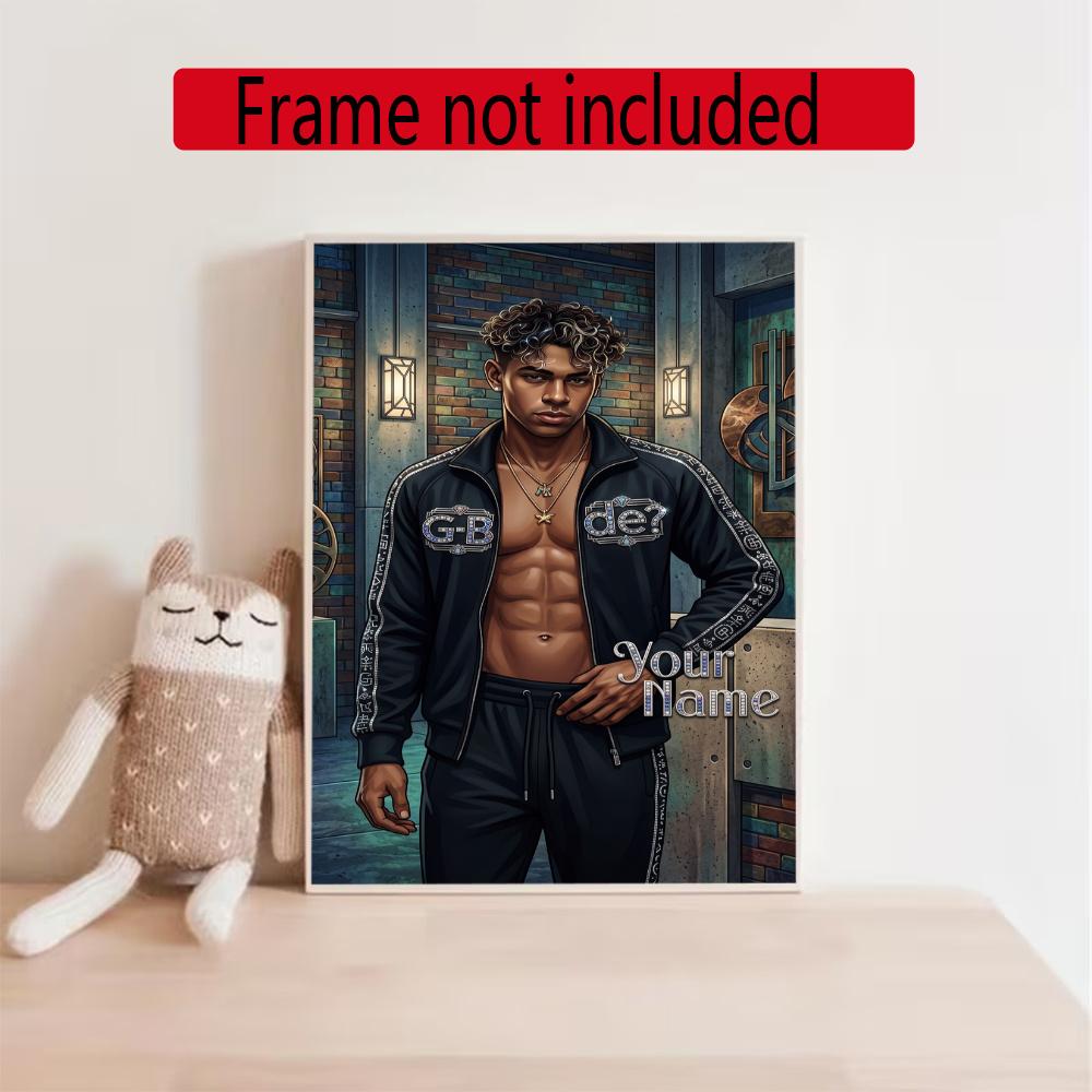 Lamin Yamal Customize Your Name Diamond Painting Round Diamond Diy Frameless Holiday Artwork Suitable For Home Office Wall Decoration