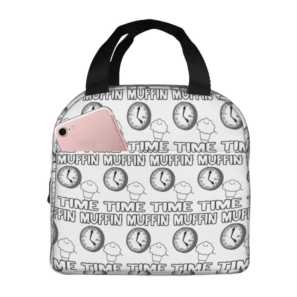 It Is Muffin Time (With Text) Insulated Lunch Bag for Kids School Cooler Thermal Food Box Tote Portable Lunch Boxes Container