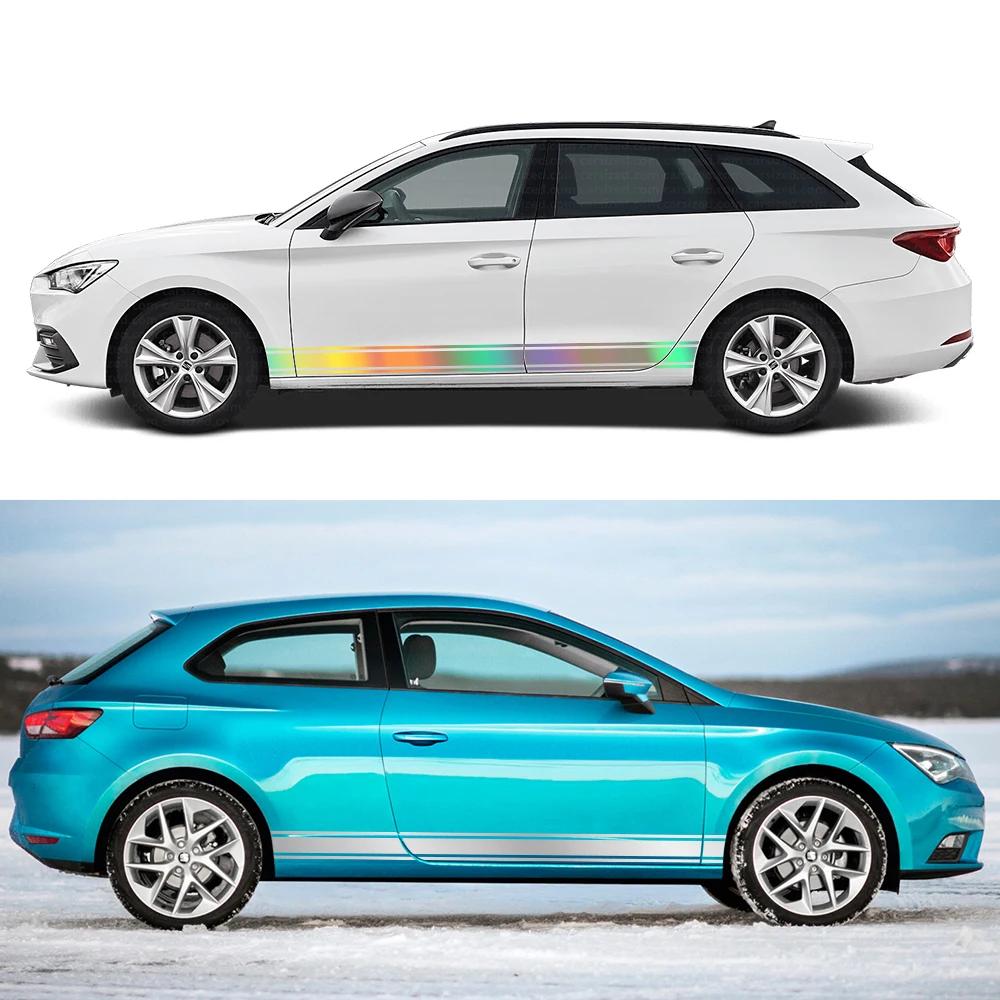 Vinylové samolepky na dveře auta Samolepky na boční prahy Závodní pruhy Grafika Tuningové doplňky Pro Seat Leon FR Cupra MK3 5F MK2 1P MK1