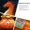 Aris & Juno Exquisite Copper Horse with Fortune Bag Statue - New Chinese Style Feng Shui Decor for Wealth & Success