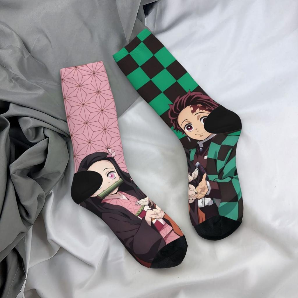 Anime Demons Slayers Socks Funny Stockings Men Quality Running Sports Socks Winter Design Non Skid Socks