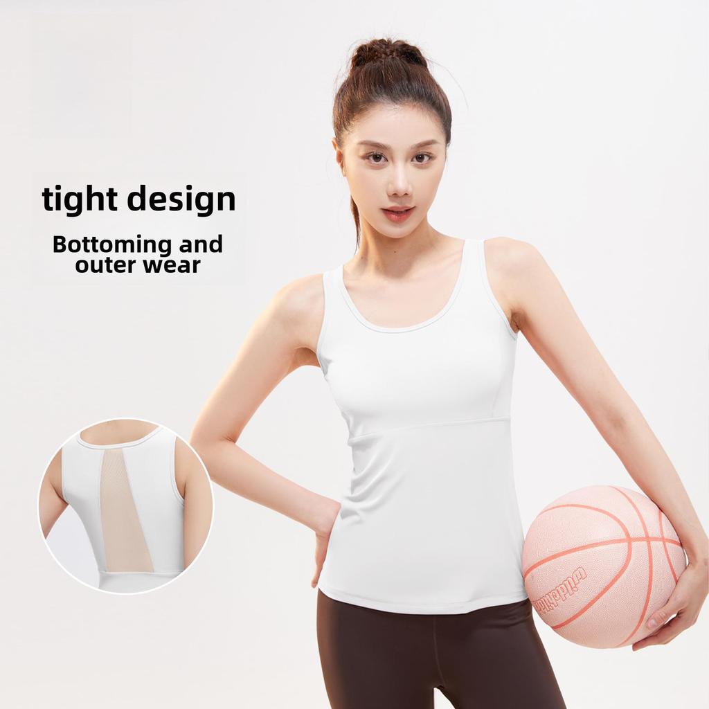 Juyitang Breathable Mesh Yoga Vest - Slimming, Backless, Summer Nude Feel