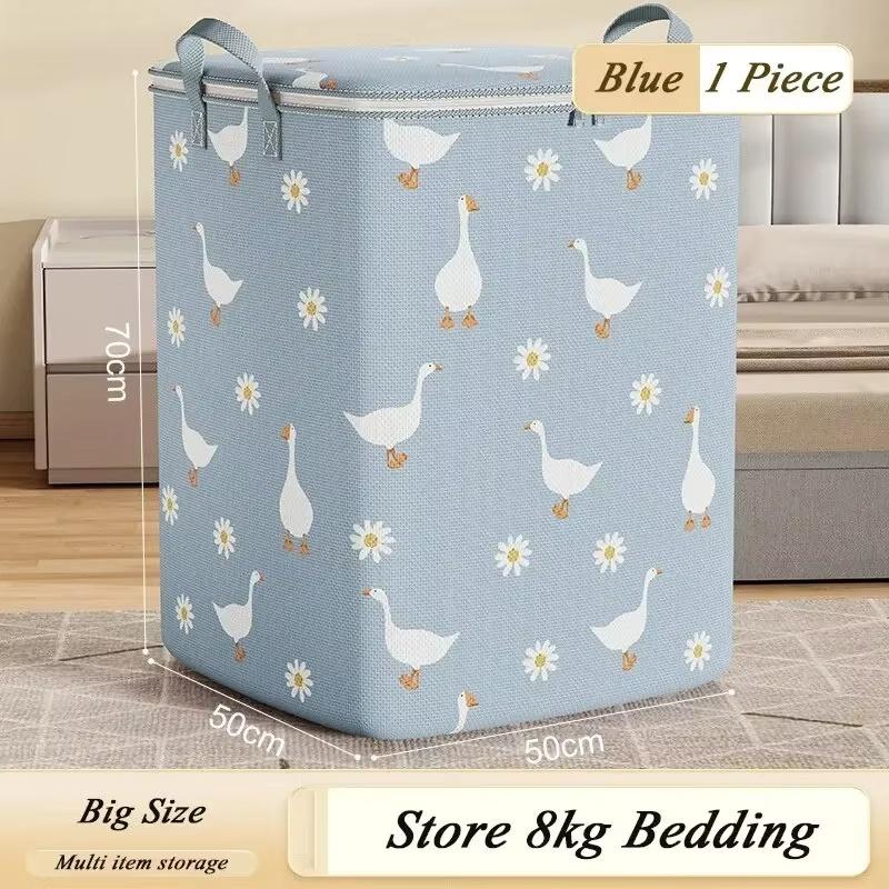 100/140/180L Clothes Quilt Storage Bag Household Large Capacity Quilt Storage Box Wardrobe Non-woven Clothing Moving Luggage