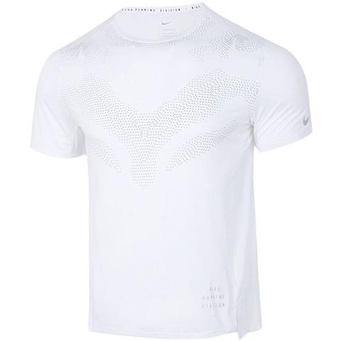 Nike Dri-fit Run Division Rise 365 Solid Color Round Neck Reflective Short Sleeve White Men s DD6046-100 XL