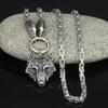 New High Quality Norse Mythology Vikings Odin Crow Wolf Head Pendant Necklace Emperor Chain Necklace