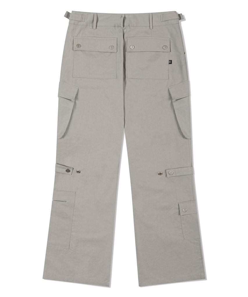 FASE F Symbol Label Cargo Pants - Light Grey