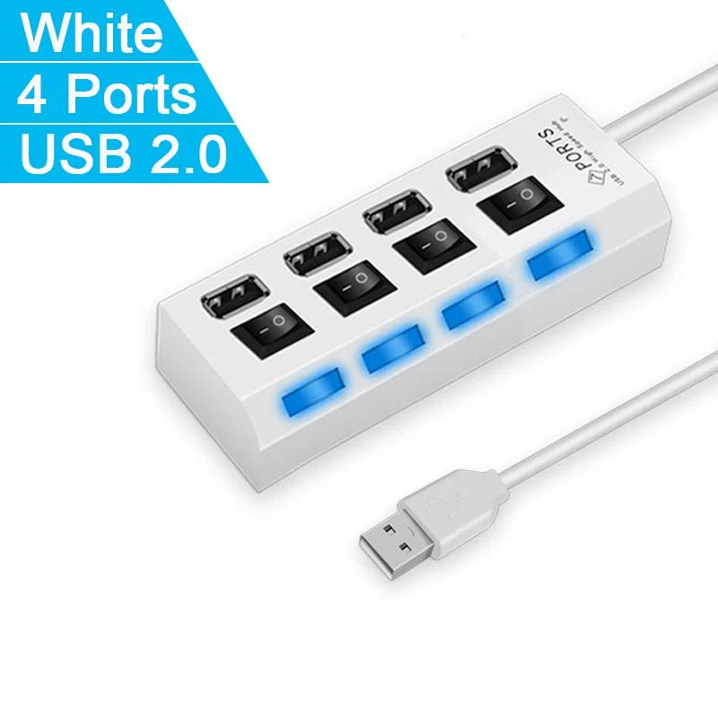 Expander Multi USB Splitter Multiple Extender with LED Lamp Switch for PC Laptop High Speed 4/7 Ports USB HUB 2.0 Adapter