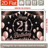 2D Plane 21st Birthday Happy Rose Gold Background Cloth Suitable for Birthday Party Decoration Polyester Fiber