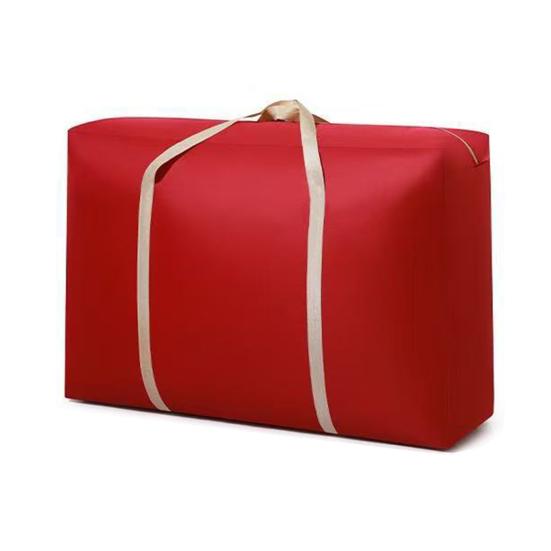 Большая сумка для хранения с гладкими двойными молниями, усиленными ручками, водонепроницаемая, из нетканого материала, многоцелевой органайзер для хранения S красный