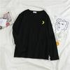 Women Cartoon Embroidery Shirts Tops Autumn Long Sleeve Harajuku Pullover Casual Loose Student Funny Blouses