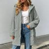 Women's Casual Hooded Button-Up Jacket, Fall and Winter Outerwear for Everyday Wear