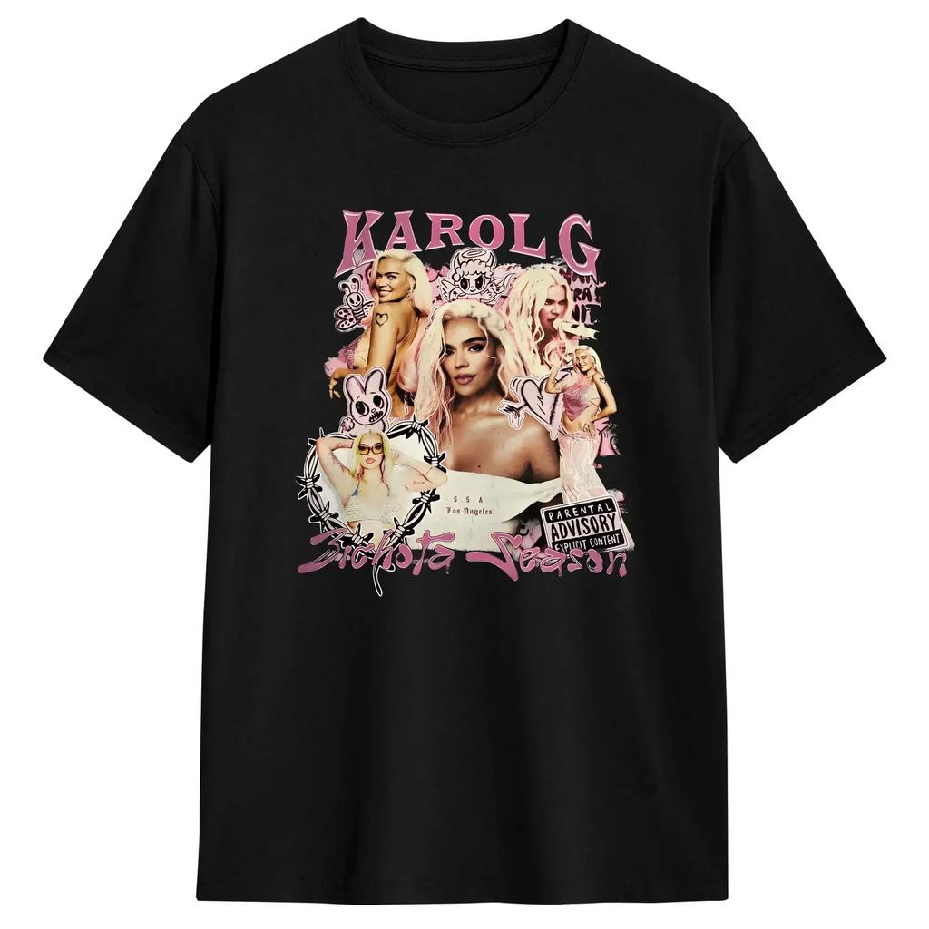 Singer K-Karol-G KG T-Shirt Summer Harajuku T Shirts Couple O Neck Plus Size Top Tees Short Sleeve Streetwear Tops