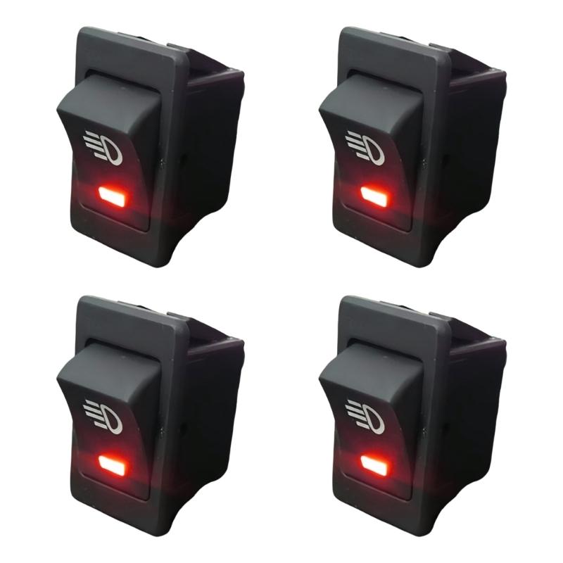 Automotive Fog Lamp Toggle Switches with LED Light And Quick Install 4 Pin 12V Fog Lamp Toggle Switches For Truck Boat