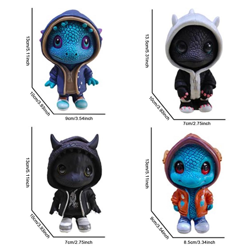 Statuette di Drago Cool Decorazioni Creative di Natale Drago Ciondolo Simpatiche Statuette di Drago Sculture di Dinosauro in Resina Decorazione per Feste di Natale