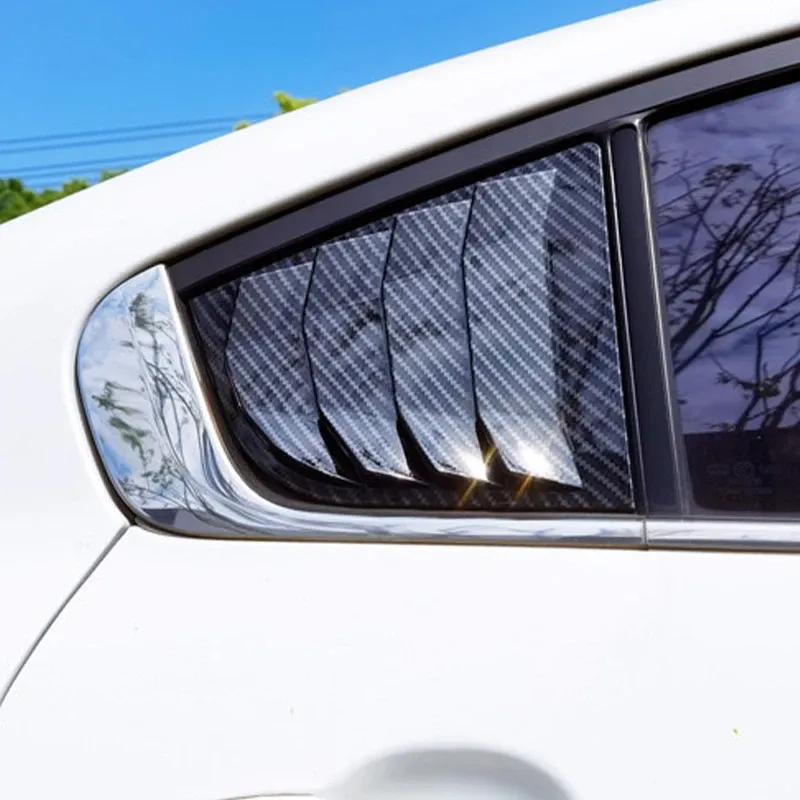 For KIA Forte K3 2013-2018 ABS Plastic Carbon Fiber Rear Window Quarter Louver Cover Side Vent Trim Car Adhesive Accessories