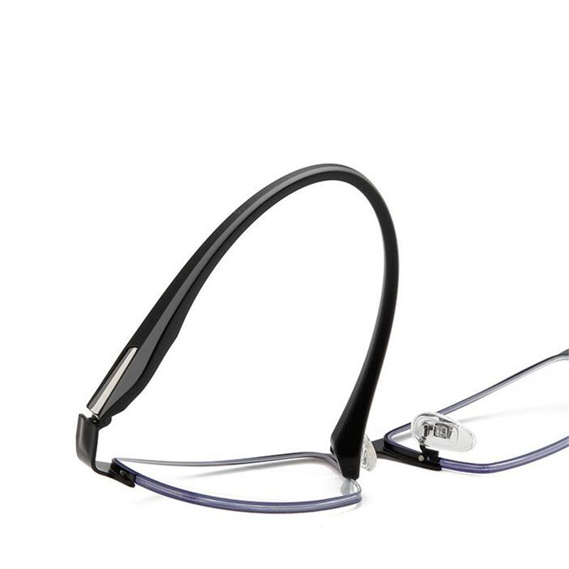 Blue Light Blocking Semi-Rimless Nearsighted Glasses Metal TR90 Prescription Eyewear 0 -0.5 -0.75 -1.0 Computer Glasses