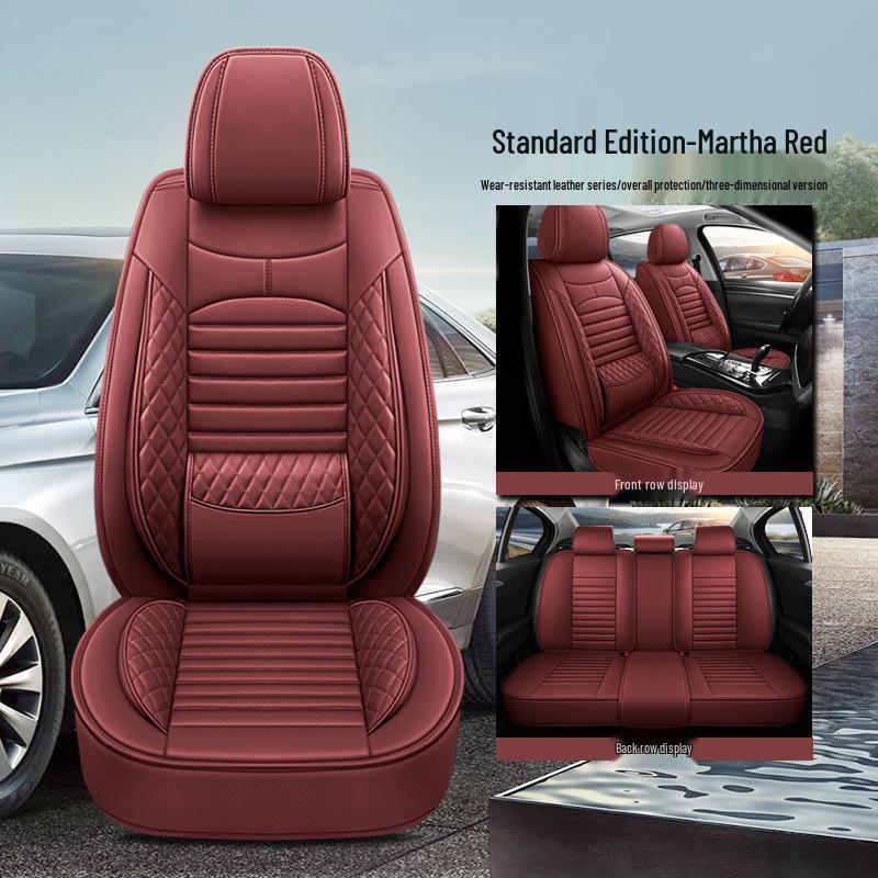 

All-Leather Universal Car Seat Cushion - Year-Round Comfort & Breathable Fit for Compact Cars