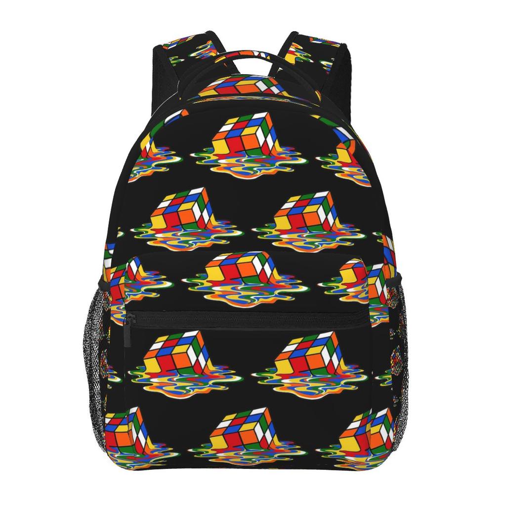 Math Rubik Rubix Rubics Giocatore Cubo Amanti della Matematica Zaino Studente Borsa Scolastica Zaino da Giorno per Escursioni Uomo Donna Borsa per Libri Borse a Spalla