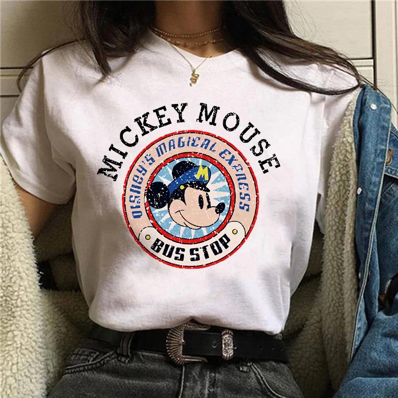Disney T-shirt Gothic Fashion Mickey T-shirt Minnie Mouse Print Casual T-shirt Women's Kawaii T-shirt Kawaii Loose Clothing