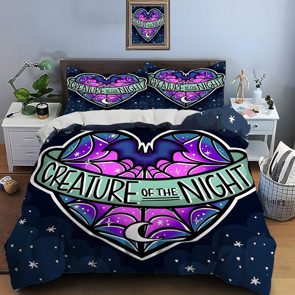 3PC Gothic Love Art Print Bedding Set Duvet Cover 1 Duvet Cover 2 Pillowcases Adult and Children Bedding Set Luxury Gifts
