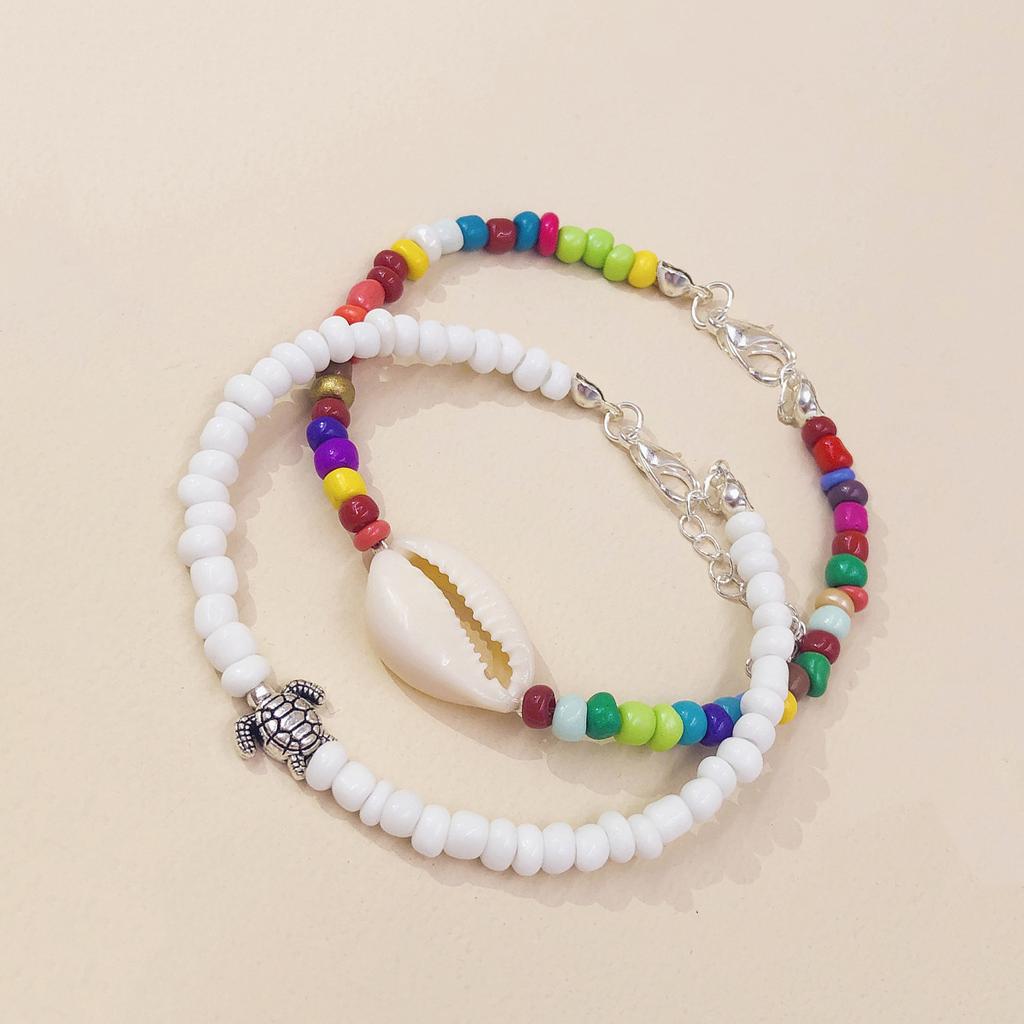 New Shell Multi-layer Bracelet, Ethnic Style Rice Bead Turtle Double-layer Bracelet