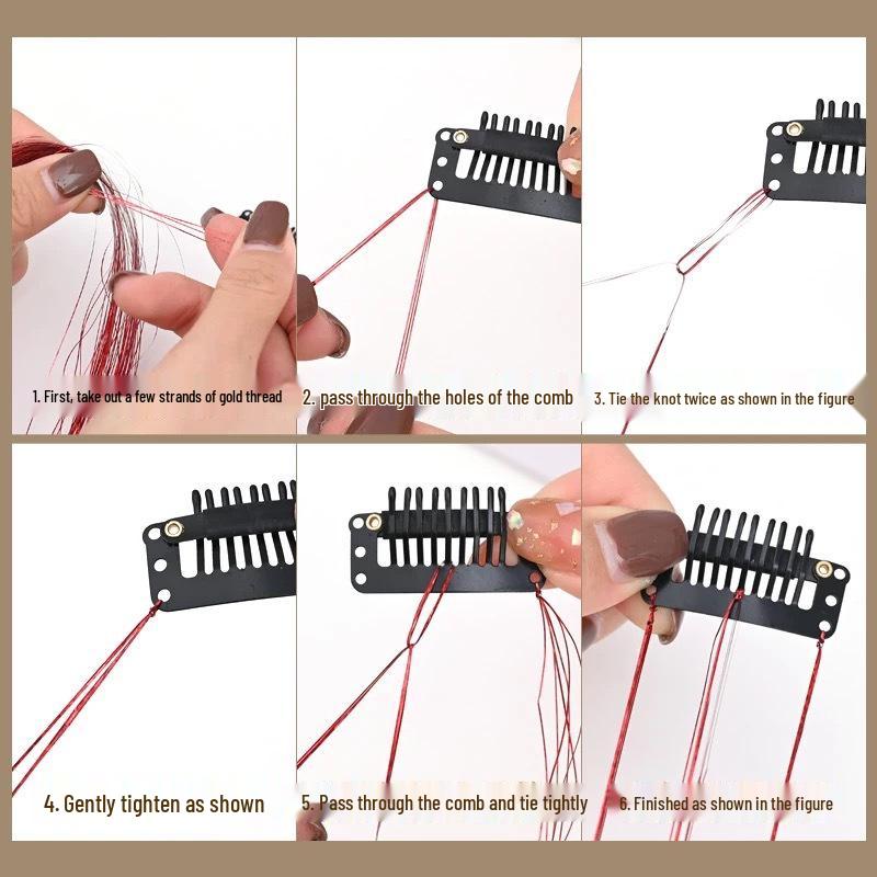 U-Shaped 3.2cm BB Hair Extension Clips, 6-Tooth Weft/Wig Clips for DIY Jewelry Accessories