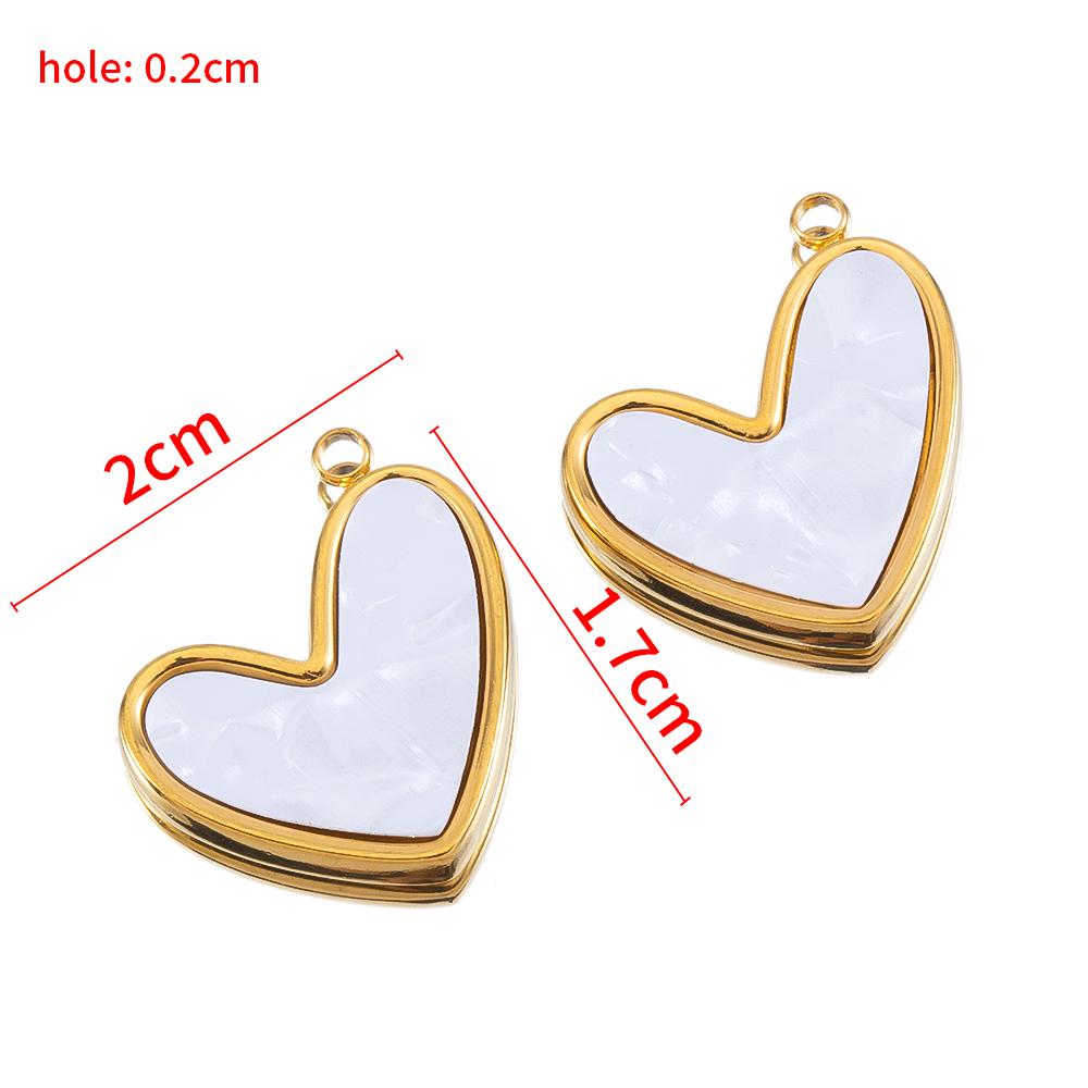 4 Stück 2 Stück Edelstahl Herz Anhänger Weißes Muschelherz für DIY Schmuckherstellung für Frauen Halskette Ohrring Zubehör Großhandel