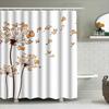 Natural Landscape Bath Shower Curtain, Ocean View Decorative Printed Fabric Bathroom Liner White and Blue Hues