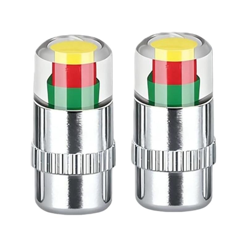 Visual Tire Pressure Indicator Cap for Quick Check with Green Yellow Red Warning Helps Avoid Blowouts Improve Safety on All Vehicles