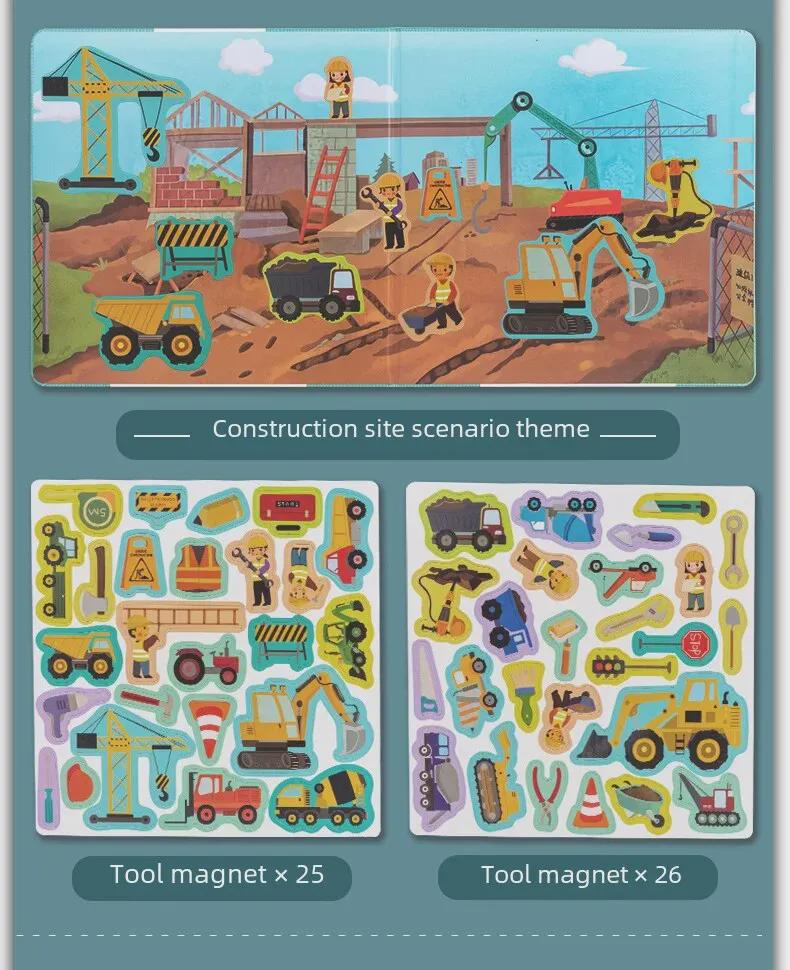 Children's Educational Magnetic Animal & Dinosaur Scene Puzzle Toy