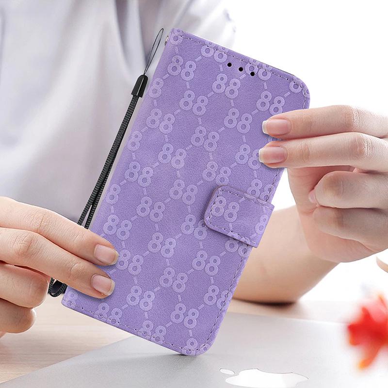 Leather Flip Case with Card Slot for TCL 408 - Full Wrap Protective Cover
