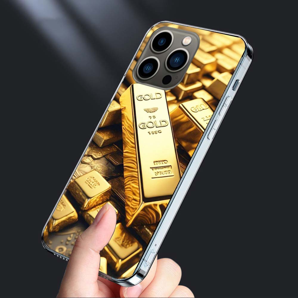 Gold Bar Wealth and Finance Phone Case For Iphone 16E 15 Pro 14 Plus 17E 16 17 Pro Max Air 11 12 13 Mini Shockproof Capa Cute