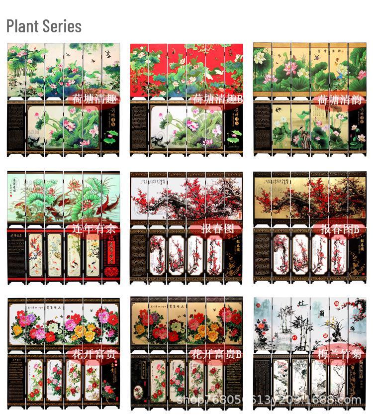 Chinese Style Desktop Lacquer Screen Ornament - Handmade Souvenir Home Decoration Gift