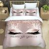Beauty Eyelashes Duvet Cover Queen For Girls Woman Eyes Pattern Design Comforter Cover Modern Lovely Sexy Eyelashes Bedding Set