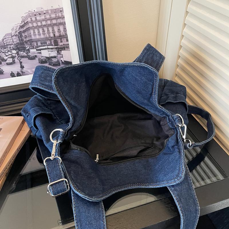 Vintage Denim Tote Bag Women Shoulder Bag Handbag