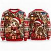 Cute Kitten Ugly Christmas Sweater For Men Women, Snowy Holiday Sweaters With Santa Cat Winter Party Gift