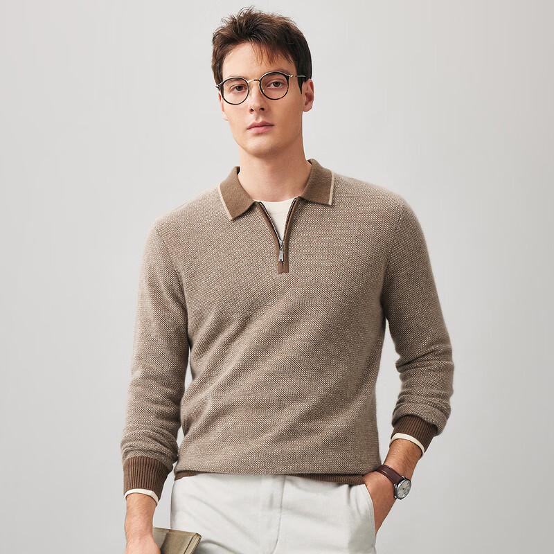 Men's 100% Cashmere Half-Zip Sweater