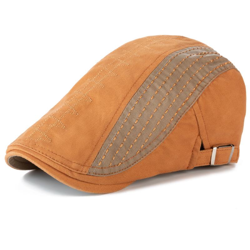 Новая повседневная шляпа мужская модная кепка защита от солнца тень берет женская шляпа художника вперед хлопковая Adjustable жёлтый