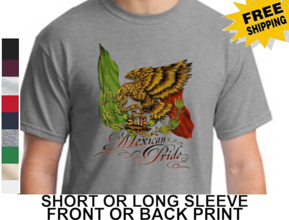 Mexican Pride Eagle Biting Snake Viva La Mexico Mexican Flag Mens Camisa T Shirt L