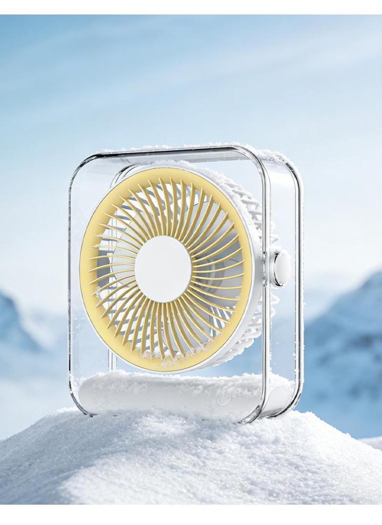 USB Rechargeable Circulating Fan with Light for Home, Office, Dorm, and Outdoor Camping