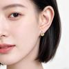 Fashion Minimalist Geometric Square Citrine Stud Earrings for Women